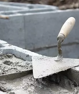close up view of concrete trowel 